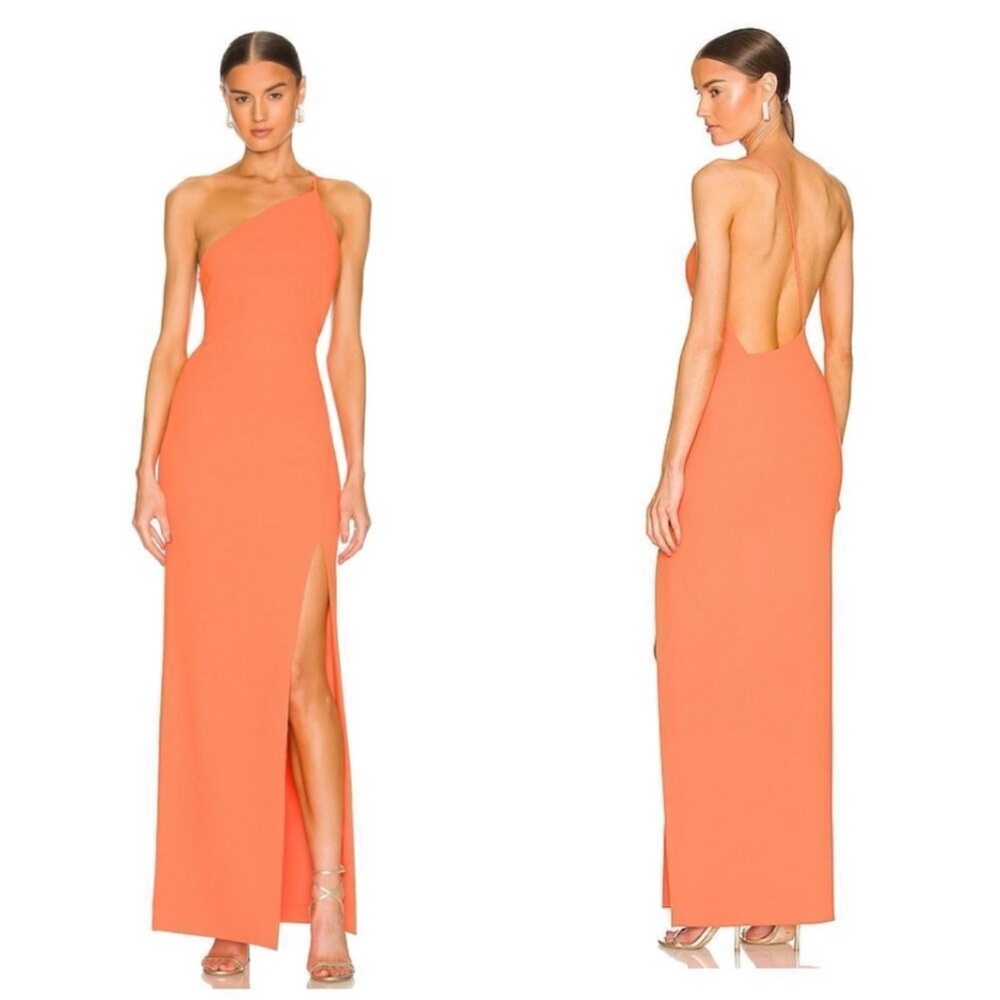 Solace London Vibrant Orange One-Shoulder Dress